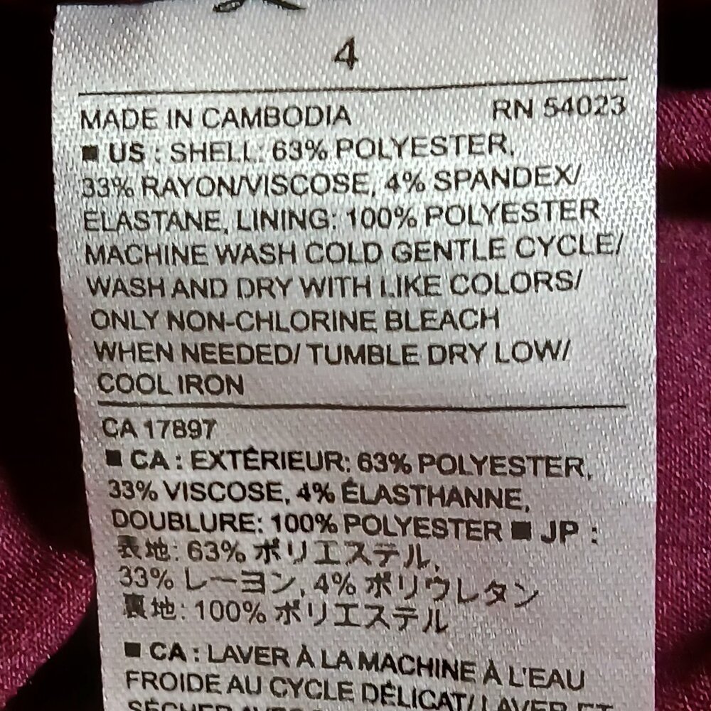 BANANA REPUBLIC Plum Scallop Stretch Career Skirt Size 4 - Picture 10 of 10
